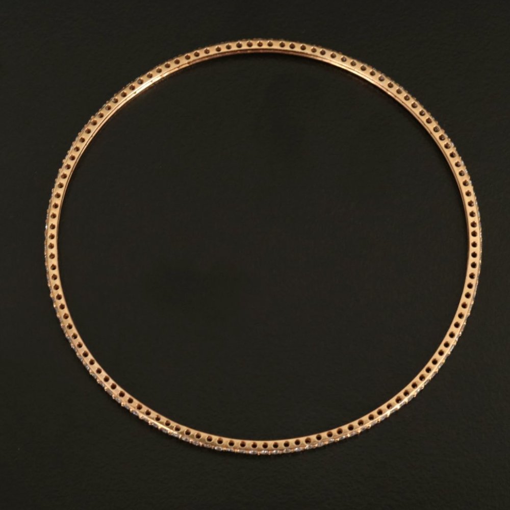 18K Yellow Gold 1.68 CTW Diamond Bangle Bracelet - Picture 4 of 5